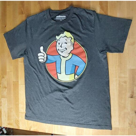 Bethesda Fallout Vault Boy Thumbs Up Logo Graphic Tee Adult Unisex Mens M - Picture 3 of 3